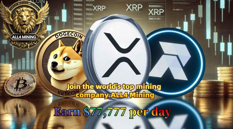 UK-certified ALL4 Mining launches best cloud mining platform for Bitcoin (BTC), Dogecoin (DOGE) and Ripple (XRP) enthusiasts