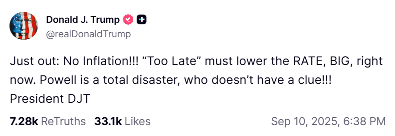 Donald Trump Says ‘No Inflation!!!,’ But This Economist Asks ‘Says Who?’ As August CPI Rises In Line With Estimates