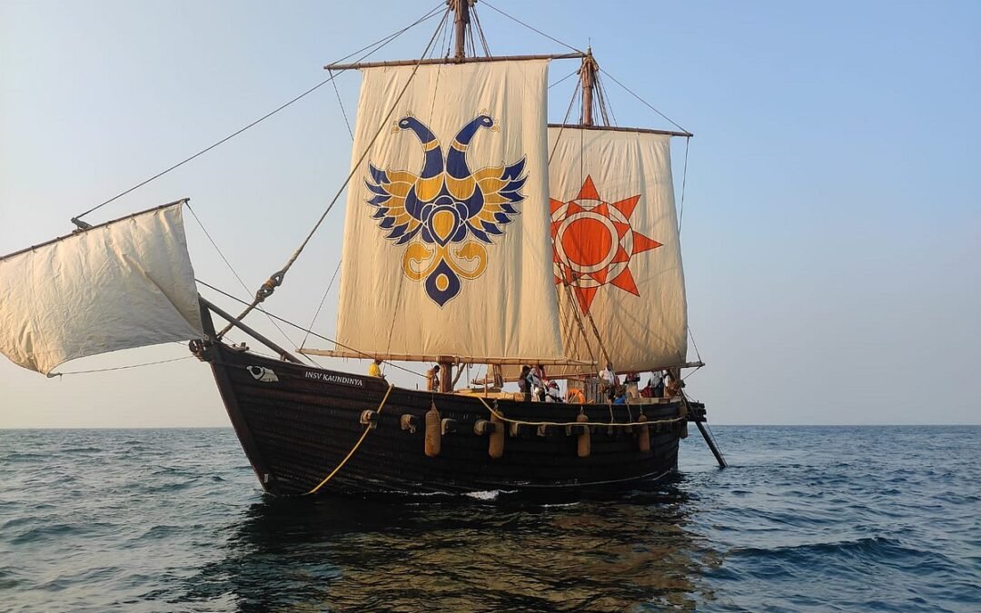 INSV Kaundinya Begins Historic Voyage From Porbandar To Muscat Using Ancient Stitched-Ship Technique