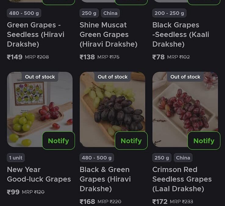12 Grapes, 0 Stock: How A Viral NYE Trend Has Drained Blinkit, Zepto, And Others Of Grapes